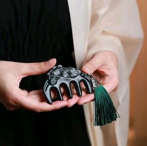 Genuine Jade Floral Hair Comb